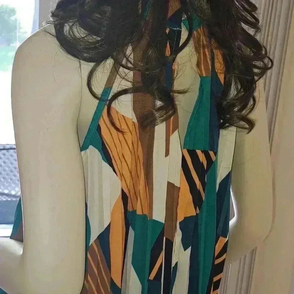 Dress pleated color block - Picture 6 of 7